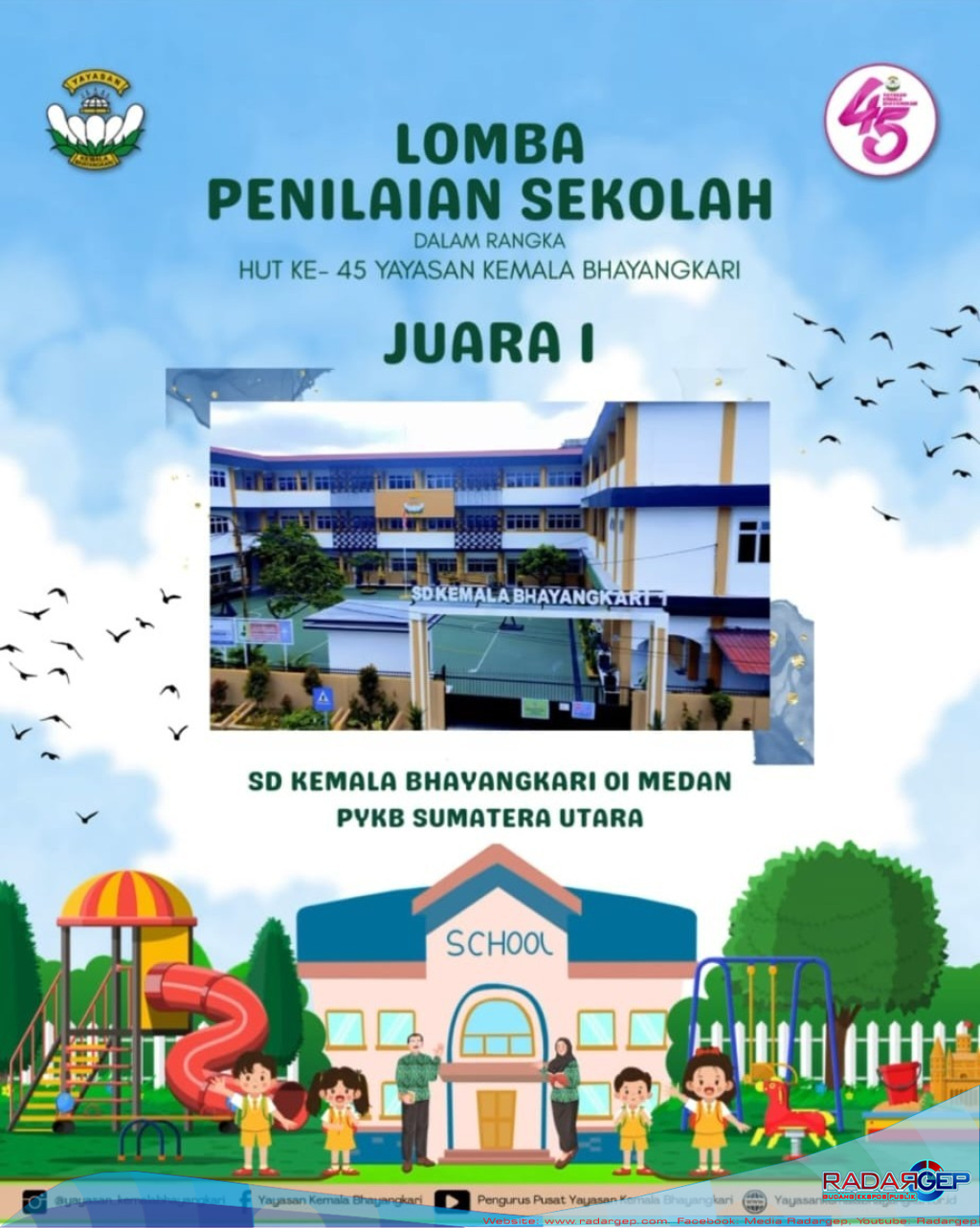SD Kemala Bhayangkari 01 Medan dan TK Kemala Bhayangkari 08 Asahan Raih Juara 1 Penilaian Sekolah